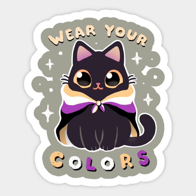 Nonbinary LGBT Pride Cat - Kawaii Rainbow Kitty - Wear your colors Sticker by BlancaVidal